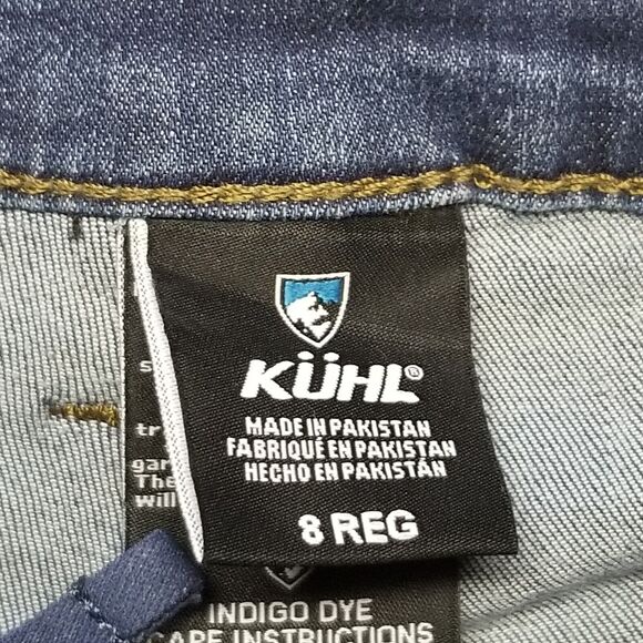 Kuhl Jeans Womens 8R 28x32 Blue Straight Leg Outdoors GorpCore Hiking Stretch - Picture 4 of 9